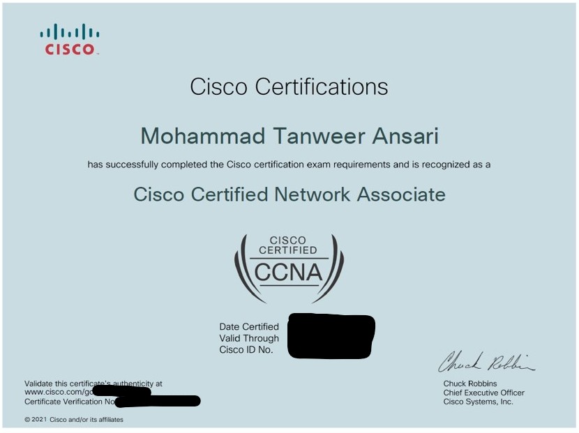 CCNA Certificate