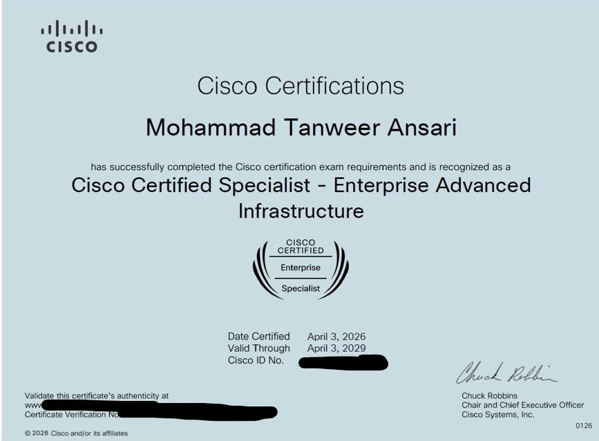 CCNP Certificate