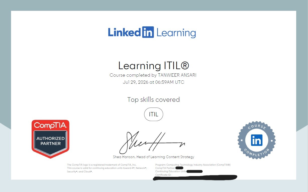 ITIL Certificate