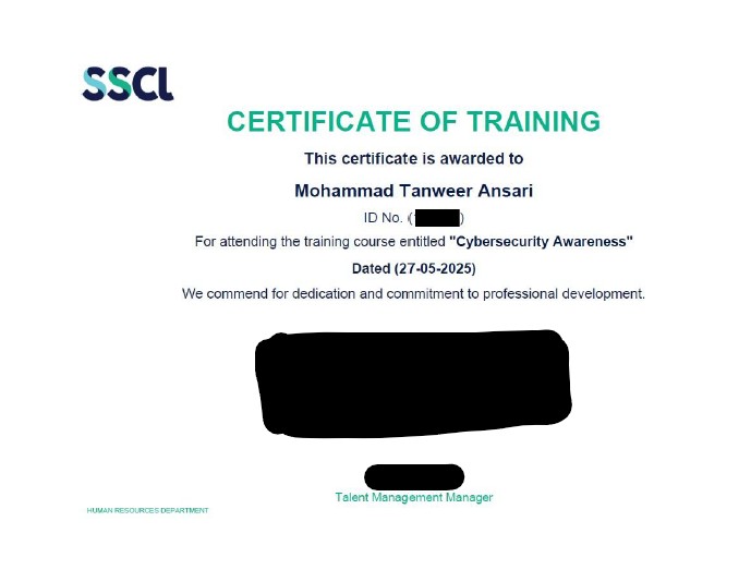 Cybersecurity Certificate