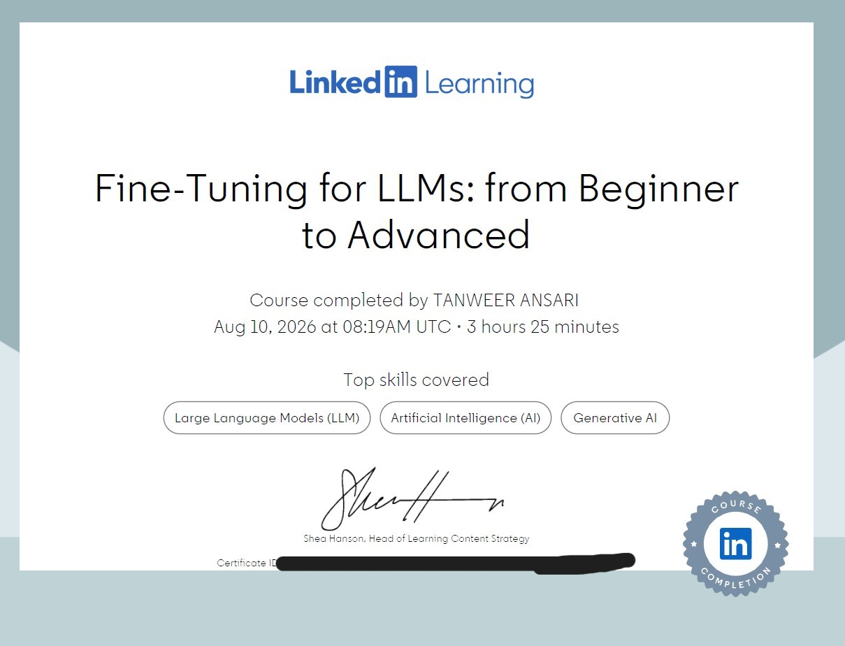 Fine-Tuning LLM Certificate